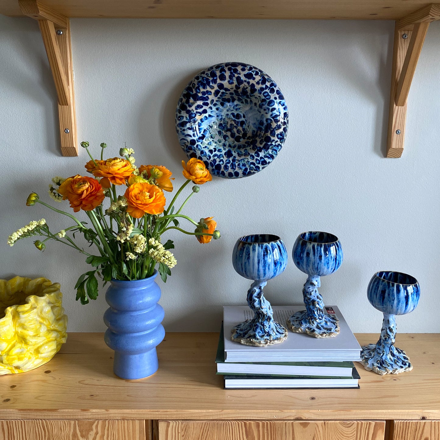 Väggkonst & skål – Blue Leopard No. 01